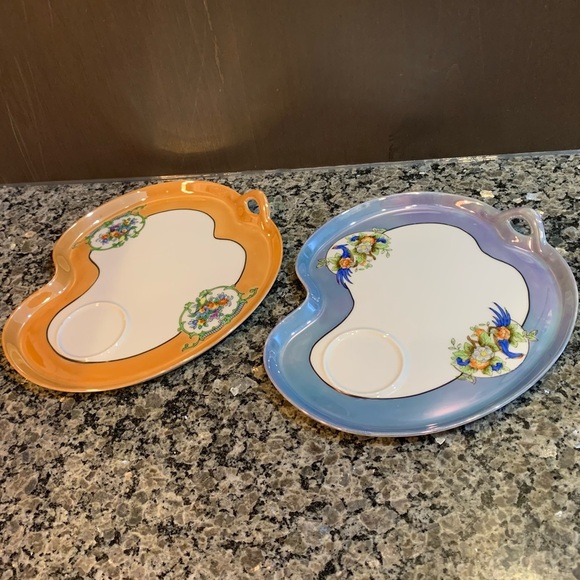Noritake Vintage Handpainted Lusterware Snack Plates - Picture 2 of 7